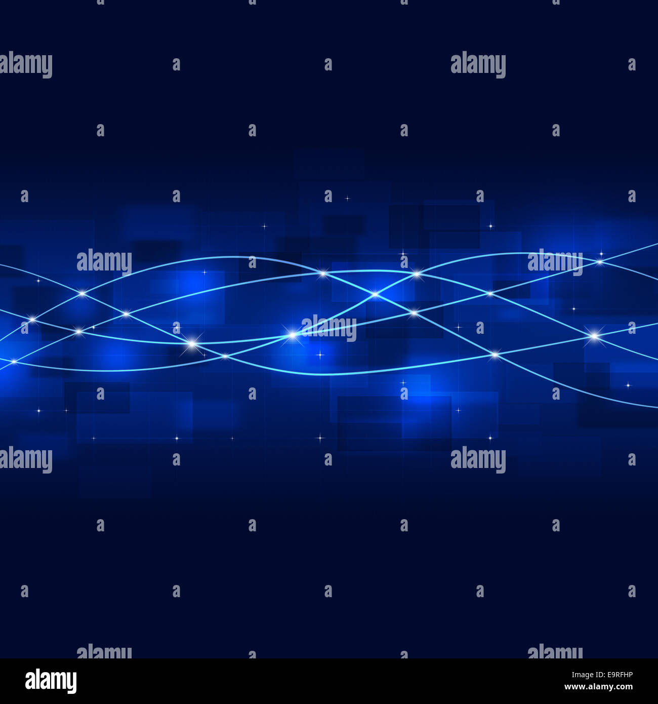 abstrakte Technologie globales Netzwerk Business-Verbindung blau Hintergrund Stockfoto