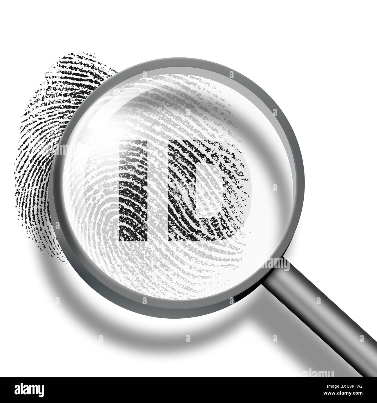 Fingerabdruck-Identifikation-Konzept Stockfoto