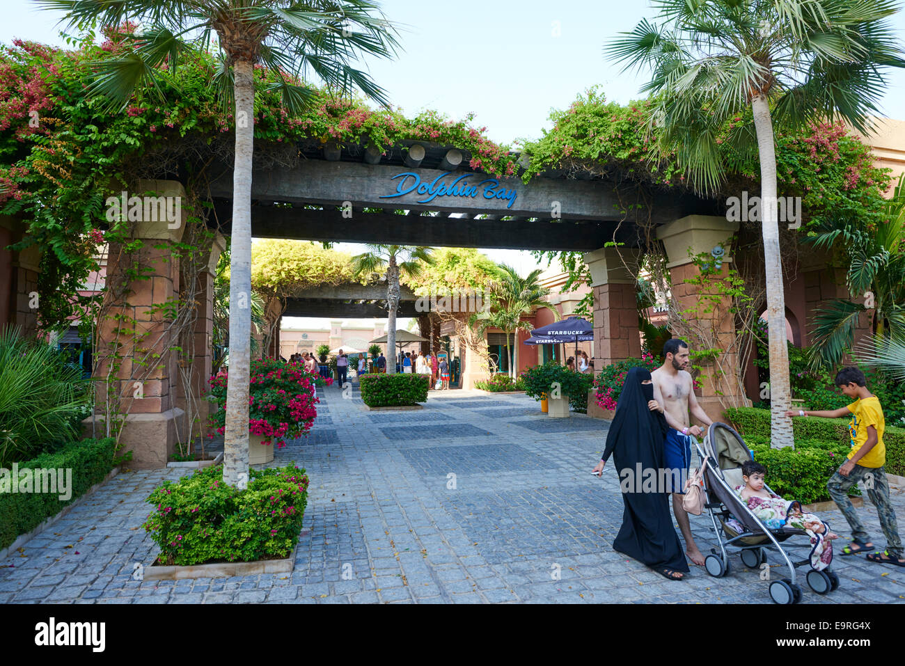 Eingang zum Dolphin Bay Hotel Atlantis The Palm Dubai Vereinigte Arabische Emirate Stockfoto