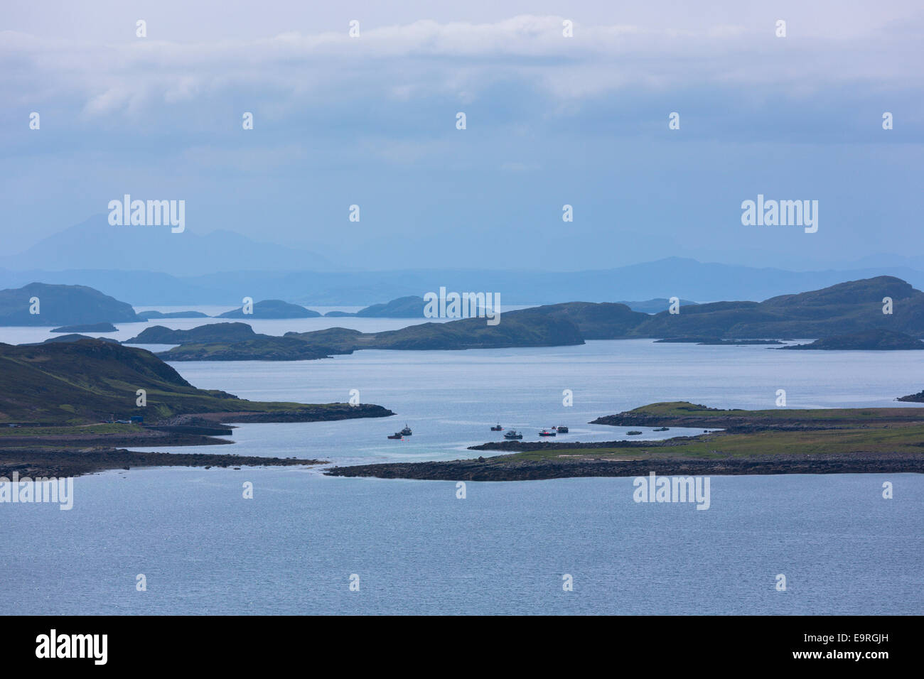 Die Summer Isles, Bestandteil der Inneren Hebriden und den äußeren Hebriden-Blick vom Altandhu auf der Westküste von Schottland Stockfoto