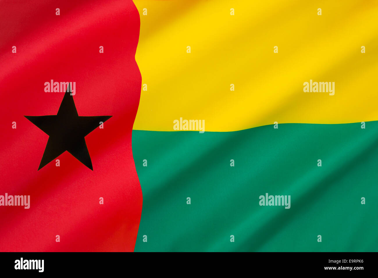 Flagge von Guinea-Bissau Stockfoto