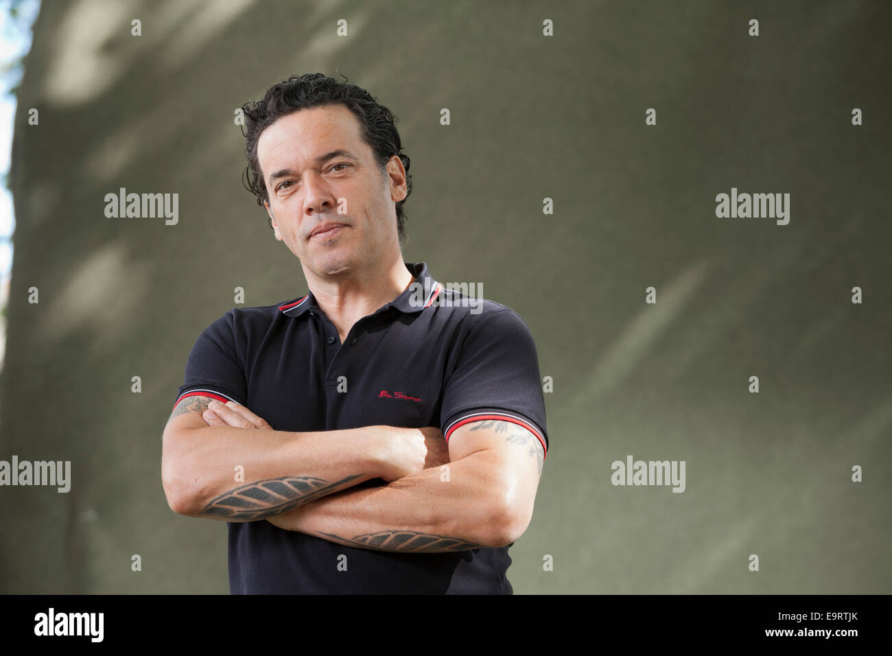 Joseph Boyden ist ein kanadischer Schriftsteller und Kurzgeschichte Schriftsteller, auf dem Edinburgh International Book Festival 2014. Stockfoto