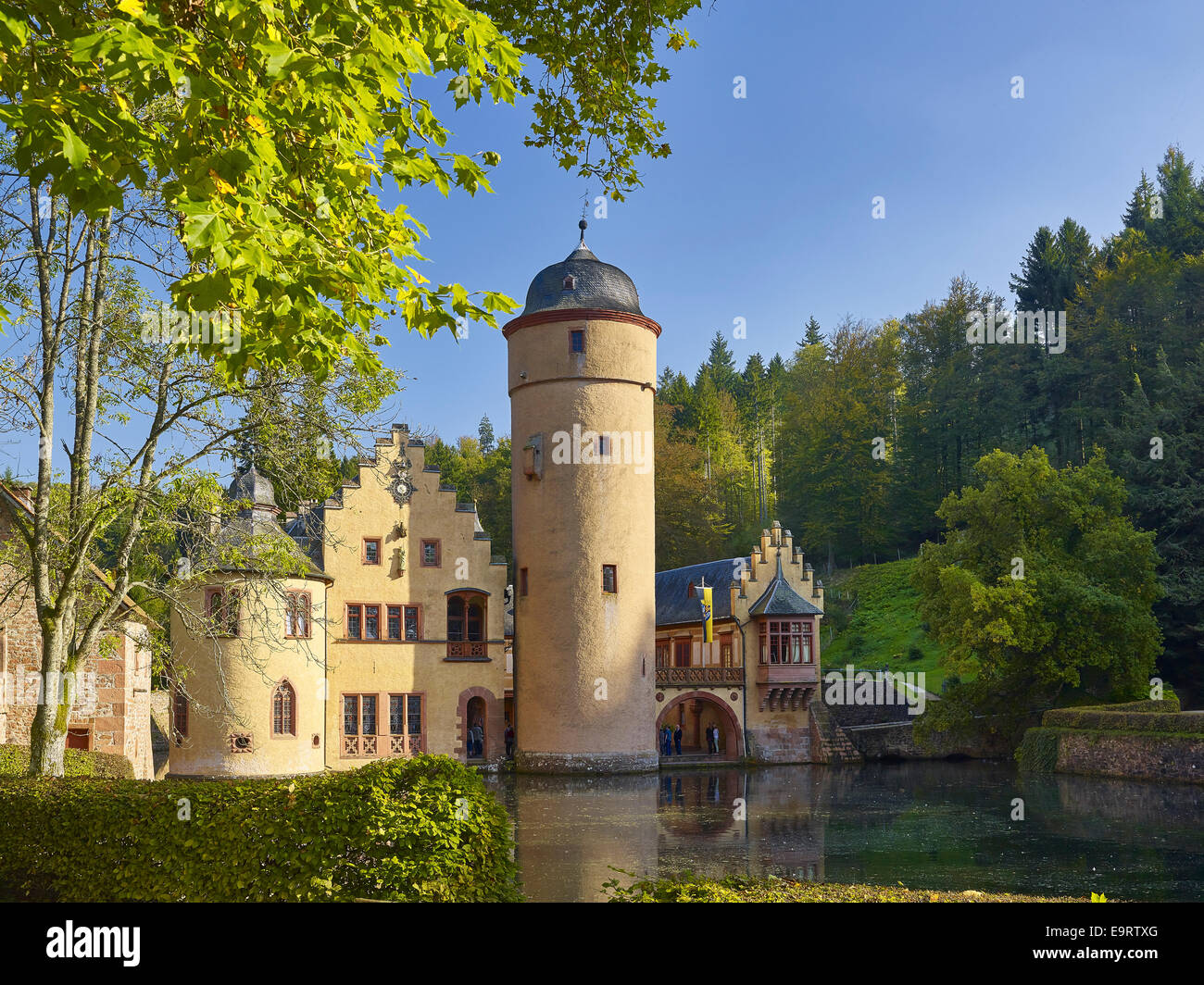 Schloss Mespelbrunn, Bayern, Deutschland Stockfoto