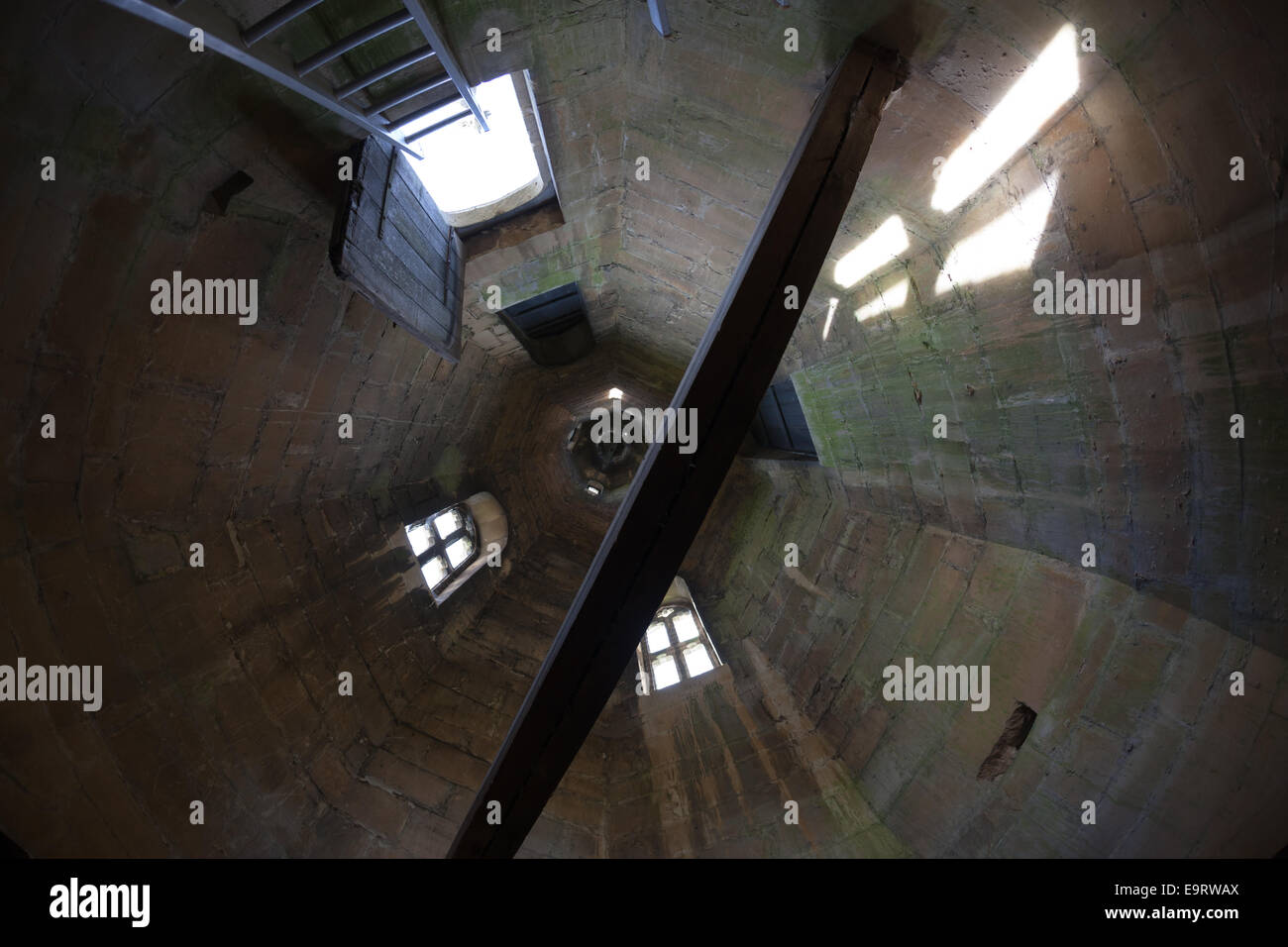Im Inneren der Turm der Kirche Corsham in Corsham, Wiltshire Stockfoto
