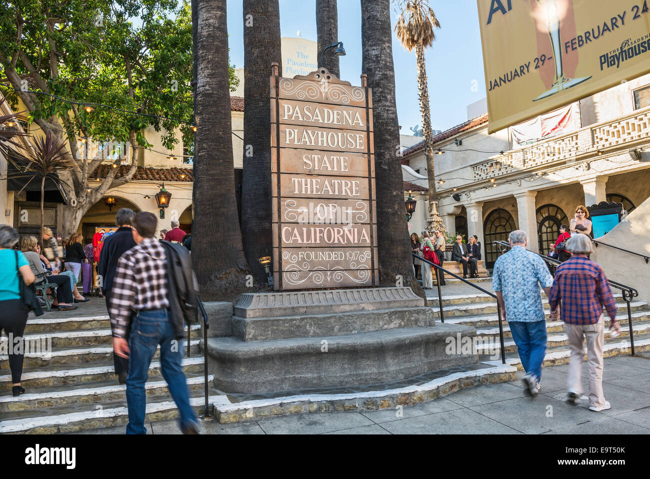 Die historische und beliebte Pasadena Playhouse. Stockfoto