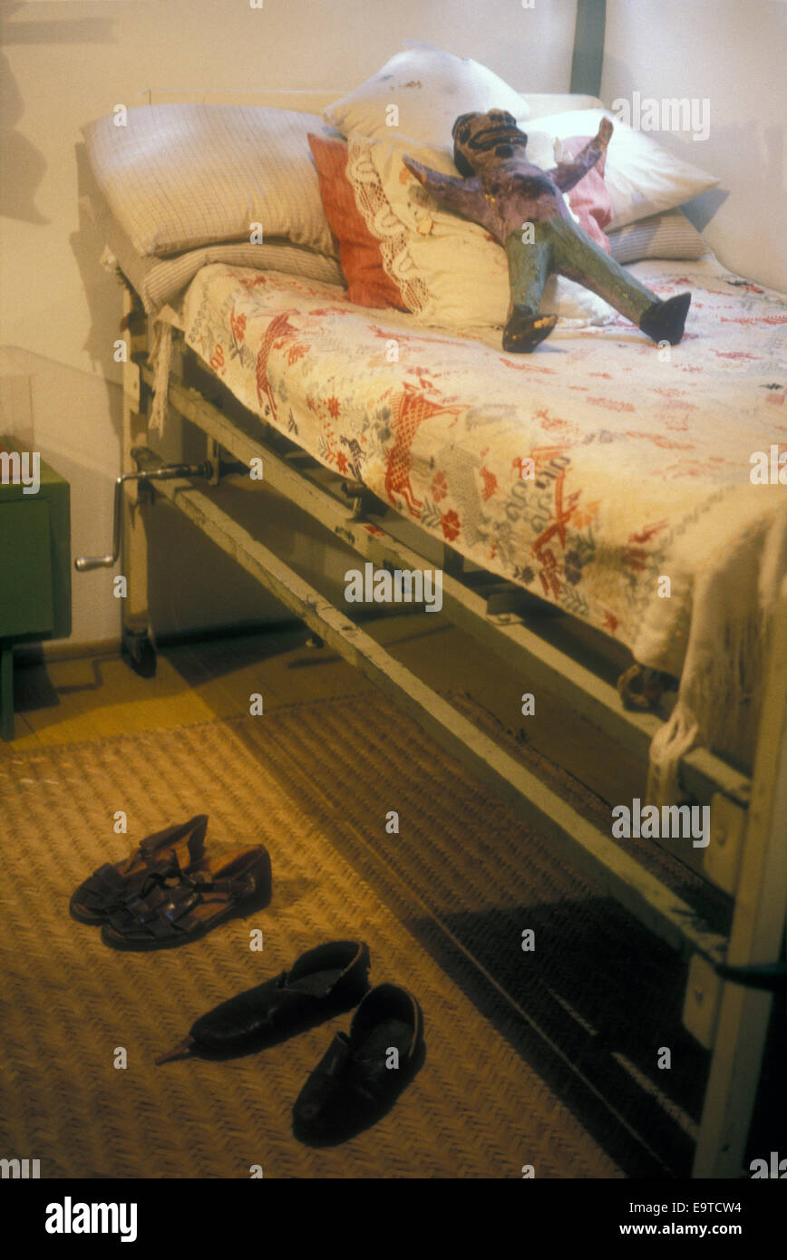 Riveras Schlafzimmer in der Diego Rivera und Frida Kahlo Studio Museum in San Angel, Mexiko-Stadt Stockfoto