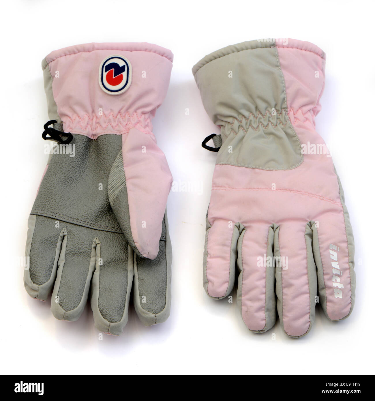 Rosa Kinder Handschuhe Stockfoto