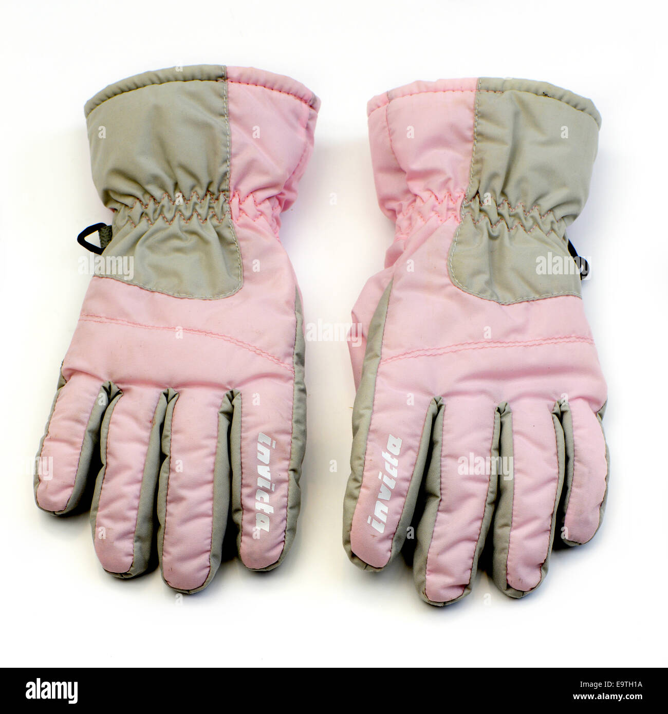 Rosa Kinder Handschuhe Stockfoto