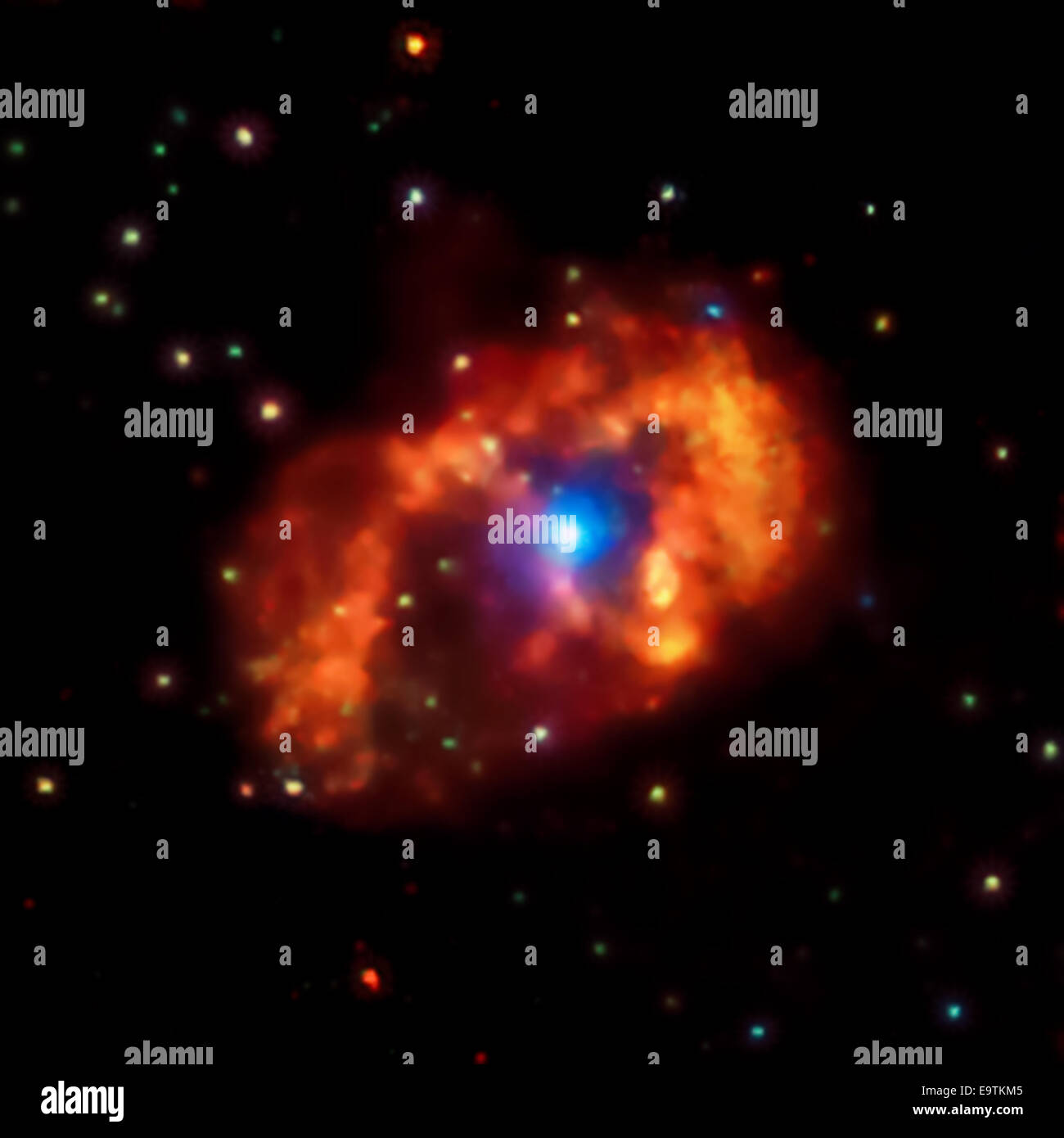 Das Eta Carinae Sternsystem fehlen nach Superlativen nicht. Nicht nur enthält es eine der größten und hellsten Sterne in o Stockfoto