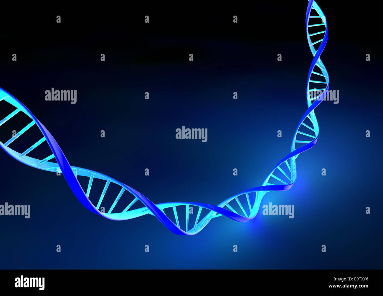Gestrandete blauen DNA-Moleküle Stockfoto
