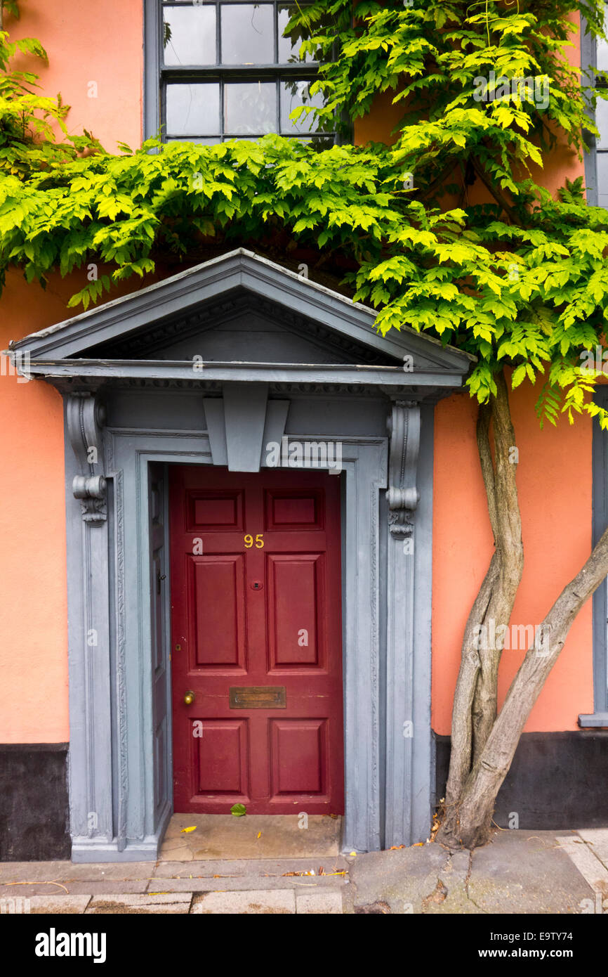 Haus Eingangstür Tür Altstadthaus Colegate Norwich Stockfoto