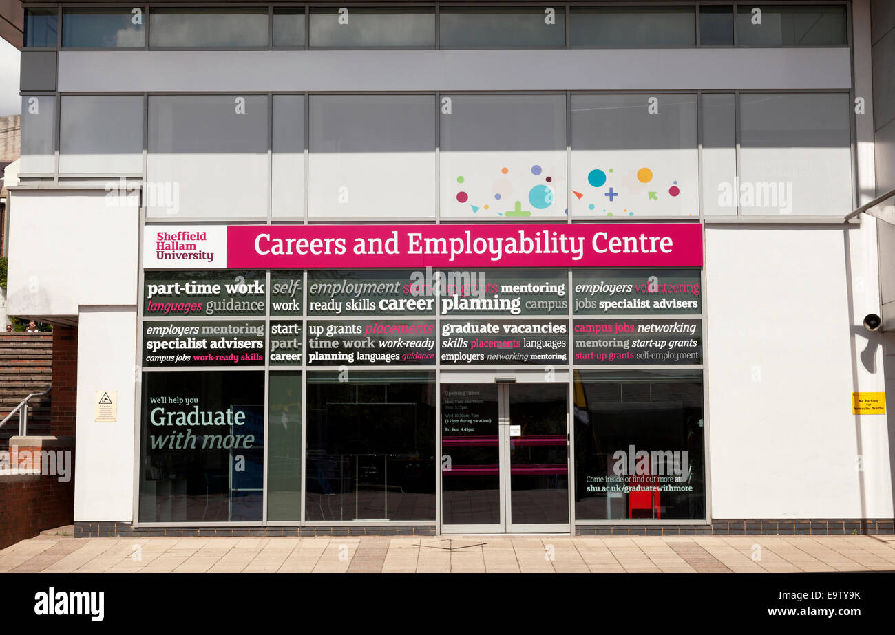 Sheffield Hallam University Karrieren und Beschäftigungsfähigkeit Zentrum in Sheffield, England, Vereinigtes Königreich Stockfoto