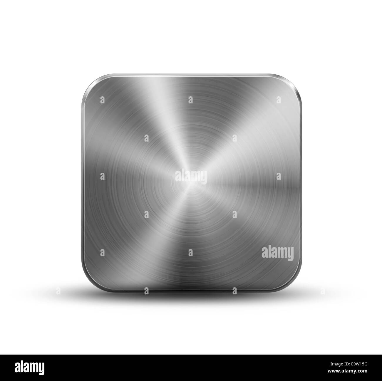 Quadrat-Taste Metall Stockfoto