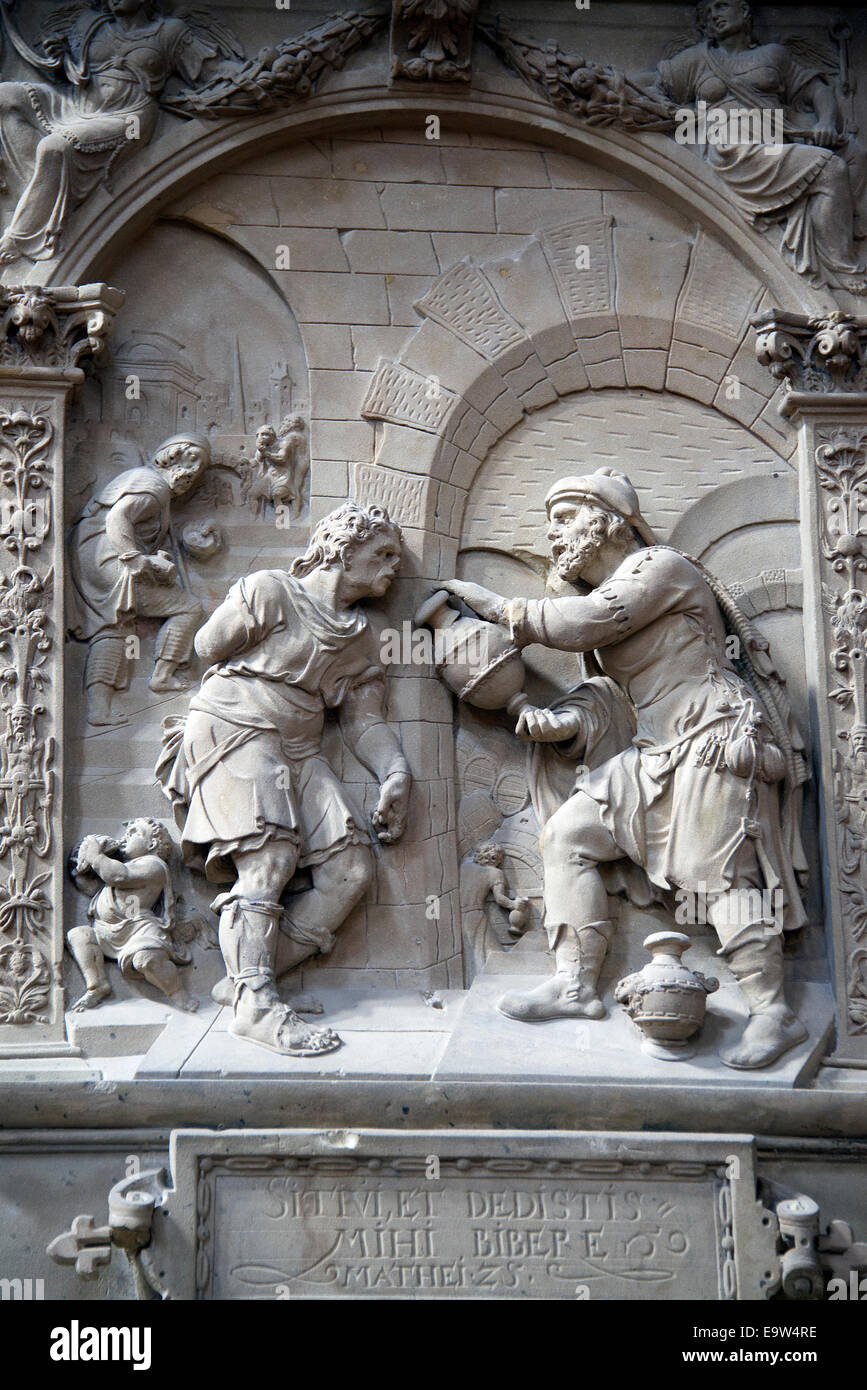 Detail der Szene Kanzel St. Peter Dom Trier oberen Moseltal Deutschland Stockfoto