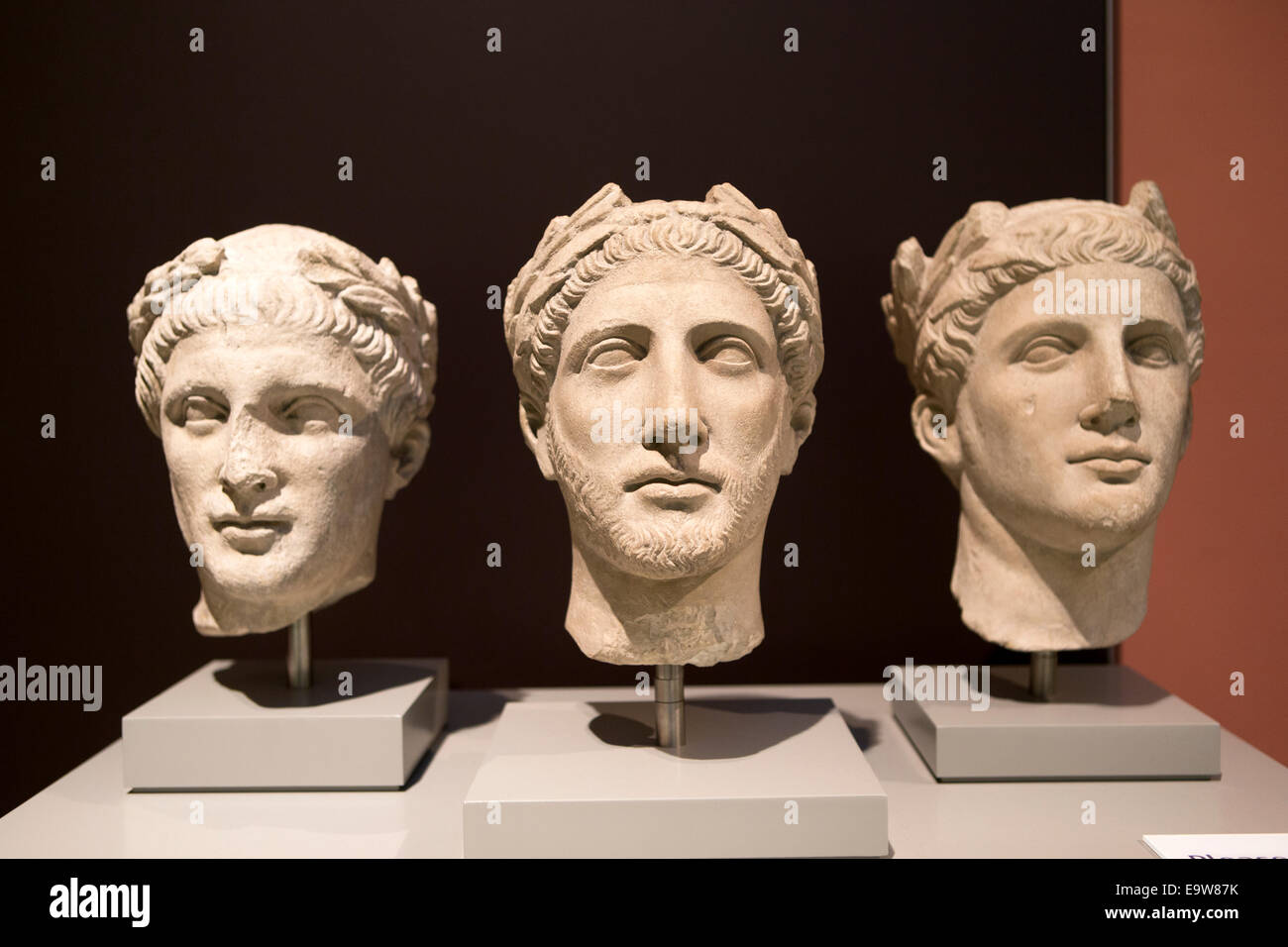 Zypriotische Skulpturen der griechischen hellenistischen Stil 350-250 v. Chr. vom Heiligtum des Apollo-Reshef an Phrangissa, Zypern. British Museum, London, UK. Stockfoto