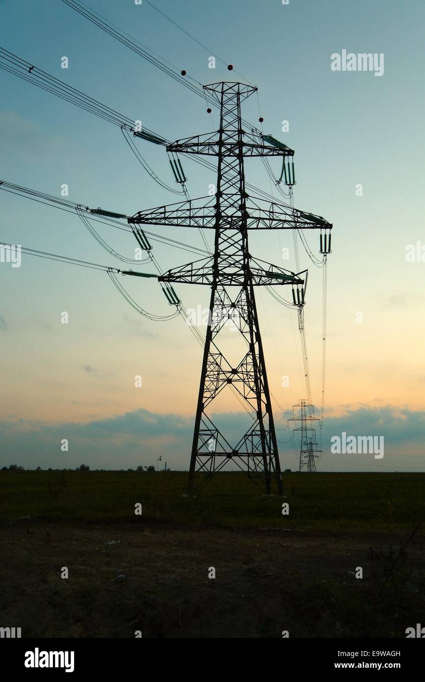 Elektrische Leitungen Stockfoto