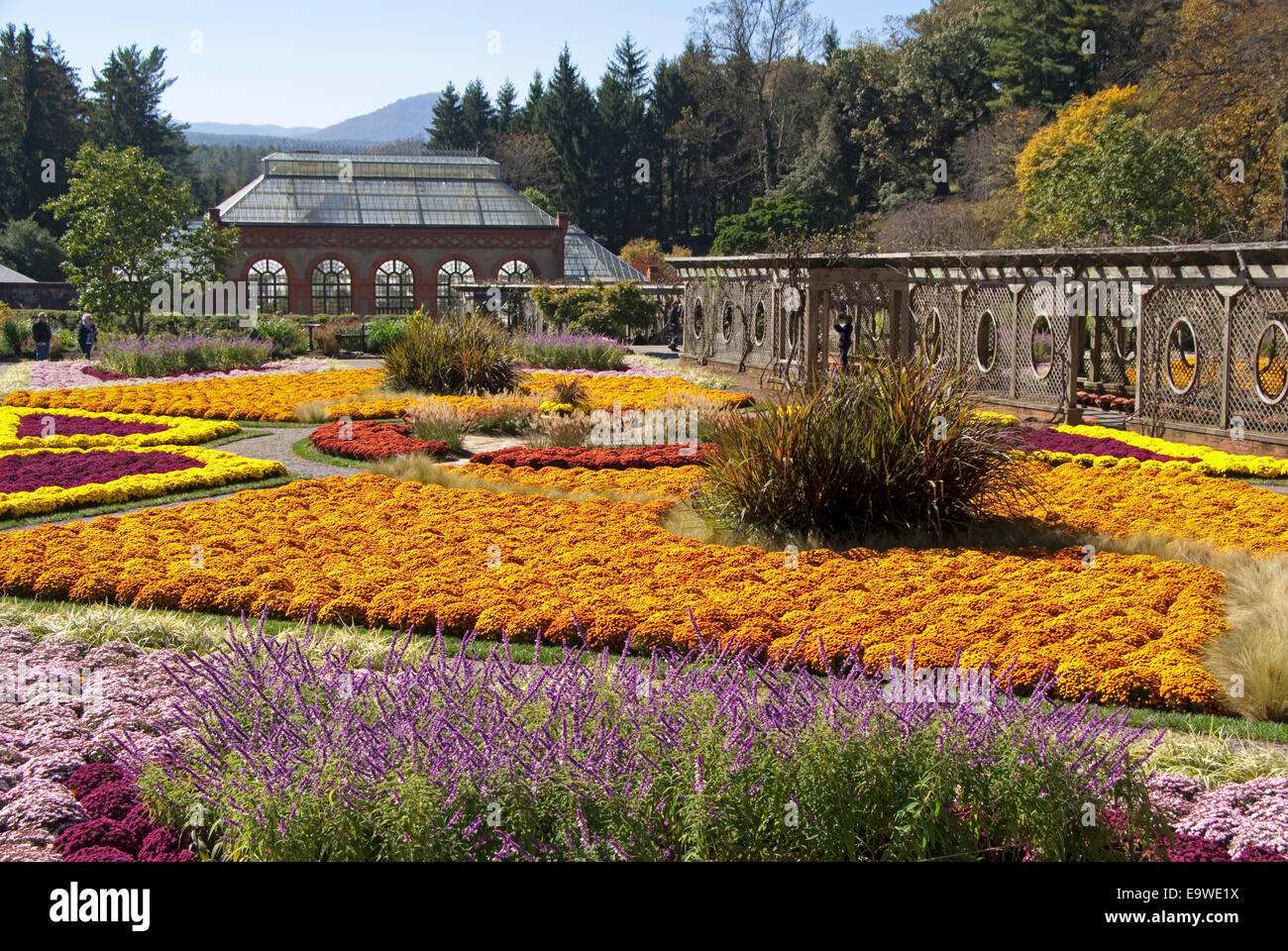 Biltmore Estate Gärten im Herbst, Asheville, North Carolina. Stockfoto
