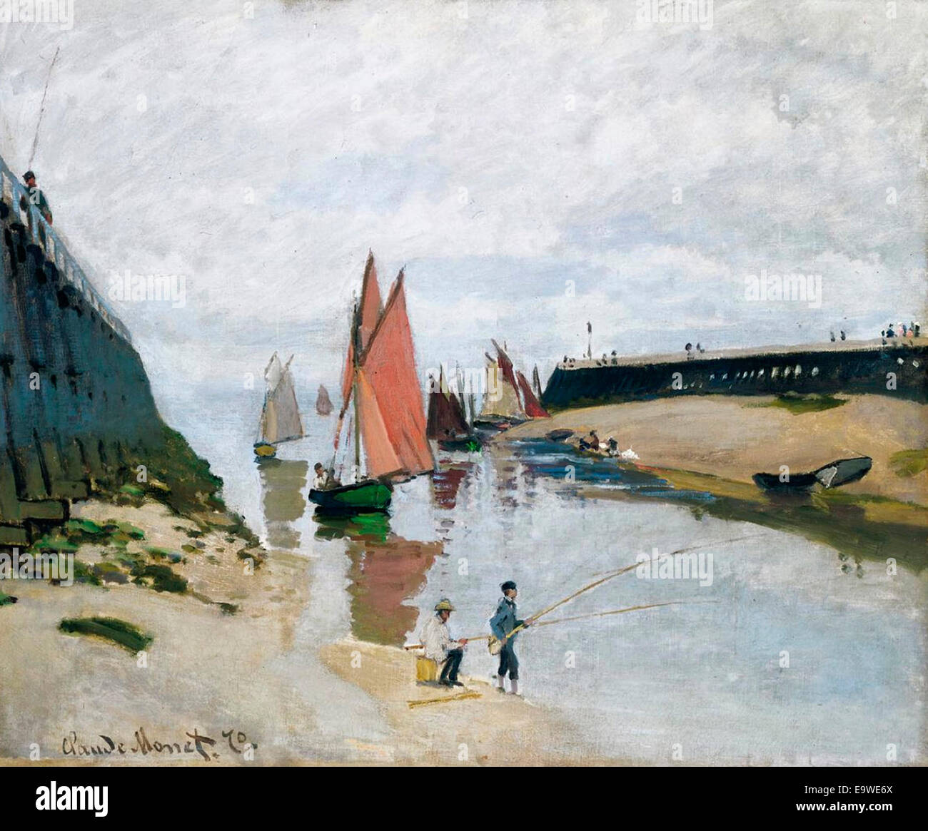 Le port de Trouville (Wellenbrecher in Trouville, Ebbe), 1870, Claude Monet Stockfoto