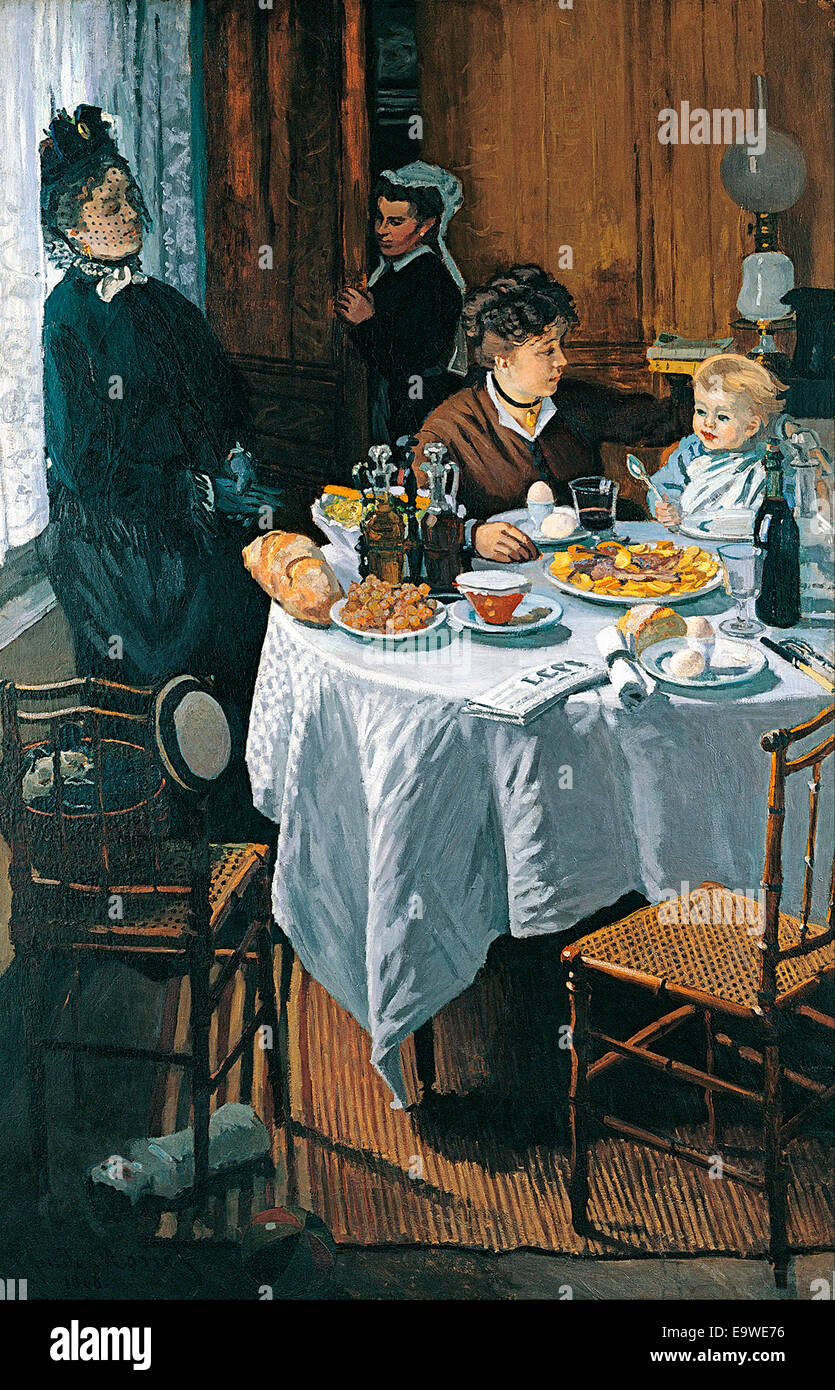 Das Mittagessen, 1868, Städel, welche Features Camille Doncieux und Jean Monet war von Paris Salon von 1870 abgelehnt aber enthalten in der ersten Impressionisten-Ausstellung im Jahre 1874 Stockfoto
