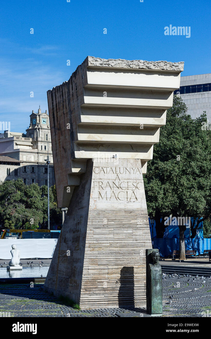 Catalunya Francesc Macià Denkmal Skulptur, Barcelona, Spanien Stockfoto