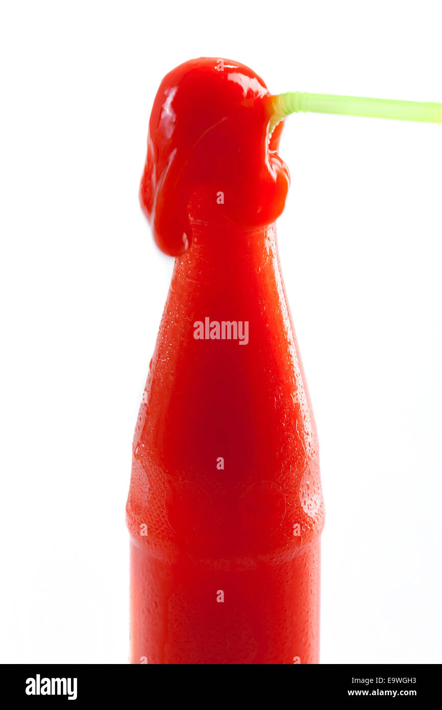 Blutorange-Flasche mit Kronkorken Stockfoto