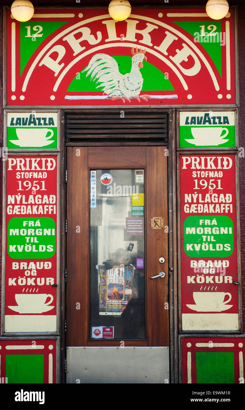 Prikid Café und Bar in Reykjavik, Island Stockfotografie - Alamy