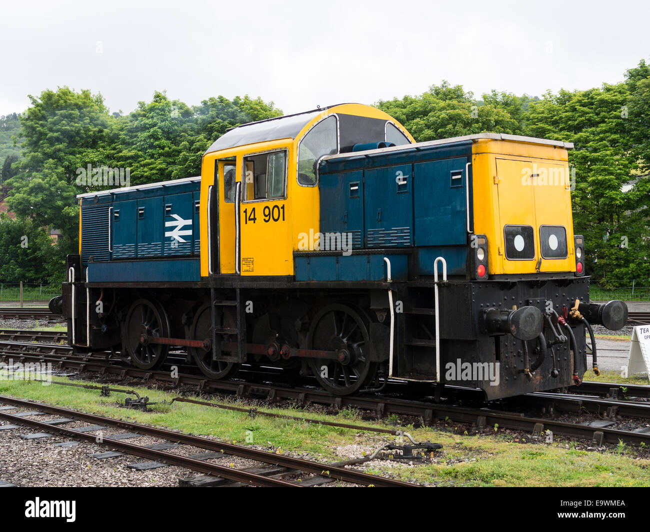 Ein Vintage Diesel betriebene Lok Motor bei Peak Bahn Dampf Erhaltung in Matlock, Derbyshire, UK Stockfoto