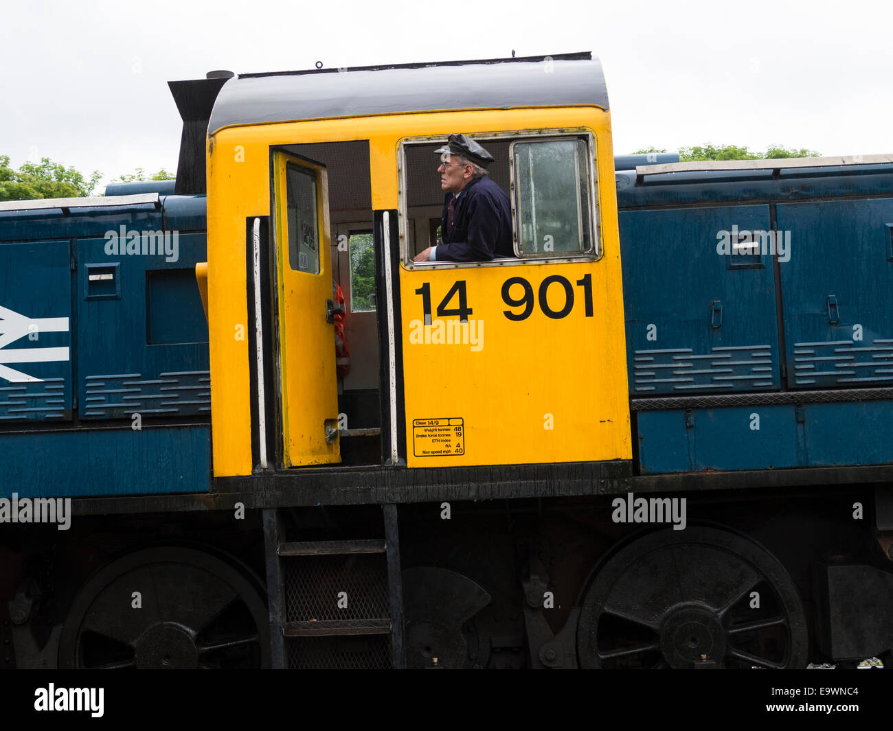 Ein Vintage Diesel betriebene Lok Motor bei Peak Bahn Dampf Erhaltung in Matlock, Derbyshire, UK Stockfoto
