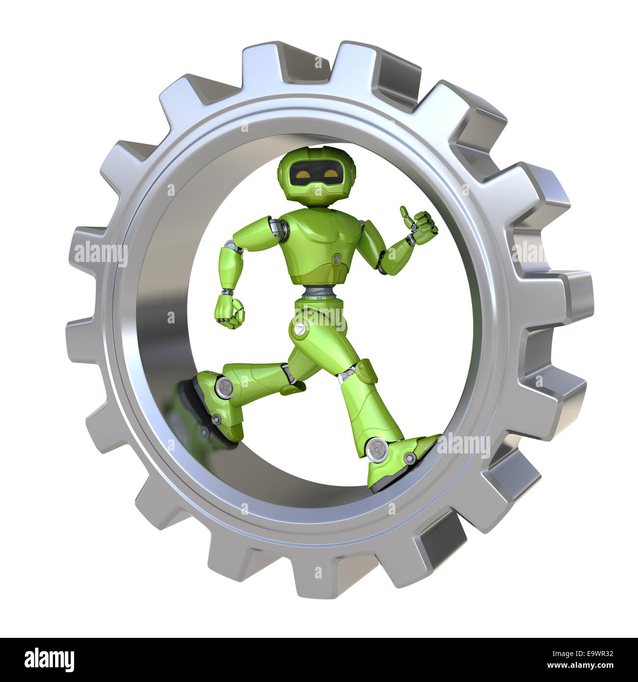 Roboter läuft im Gang Stockfoto