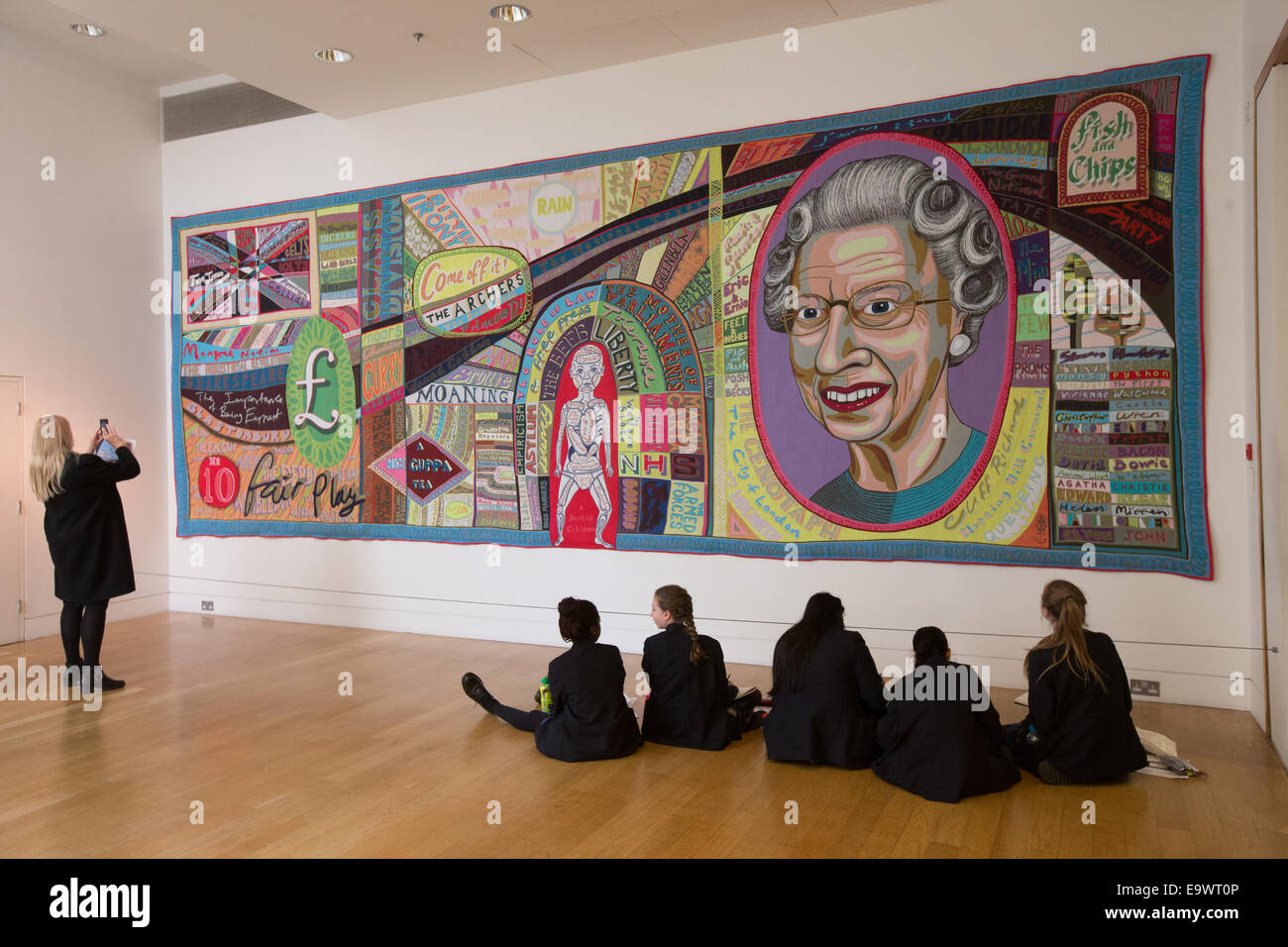 "Komfort Decke" 2014 von Grayson Perry in der National Portrait Gallery Teil der Ausstellung "Wer bist du?" Stockfoto