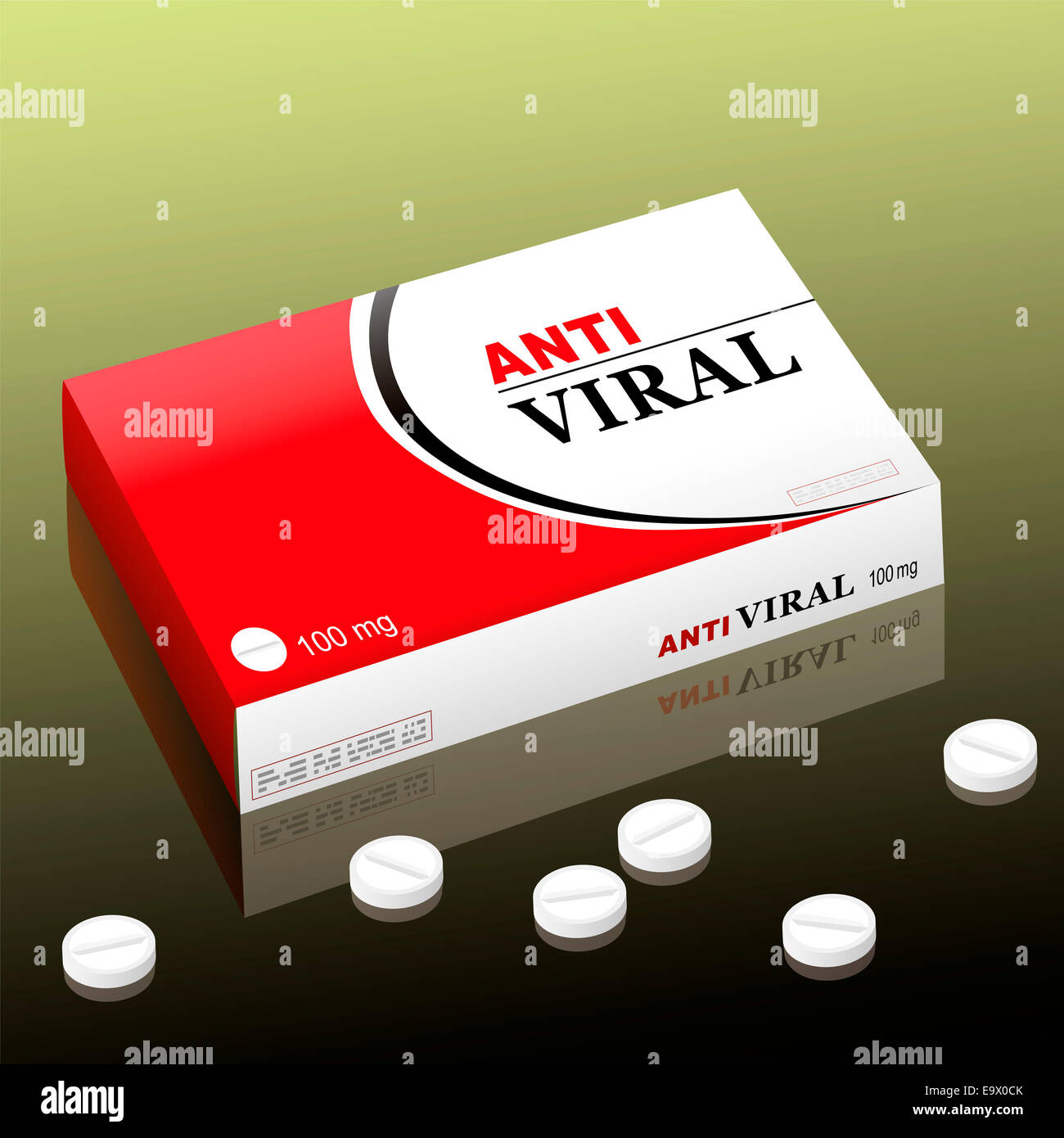 Pharmazeutische, antivirale, gefälschte Medizinprodukt benannt. Stockfoto