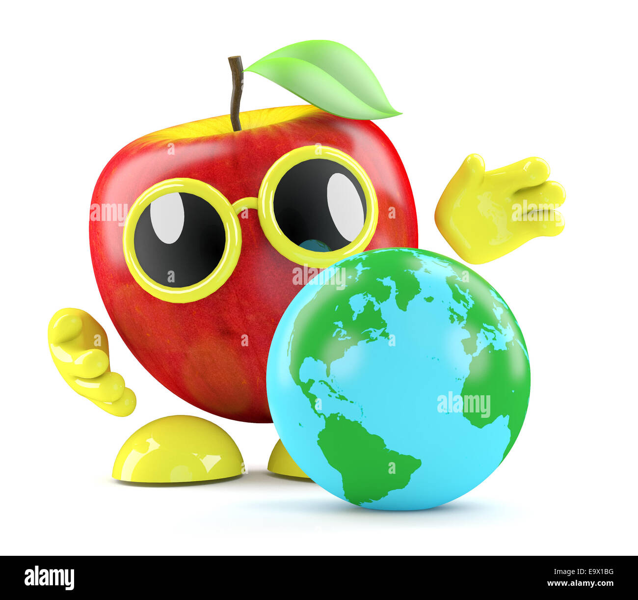 3D Render ein Appe Blick auf einer Erdkugel Stockfoto