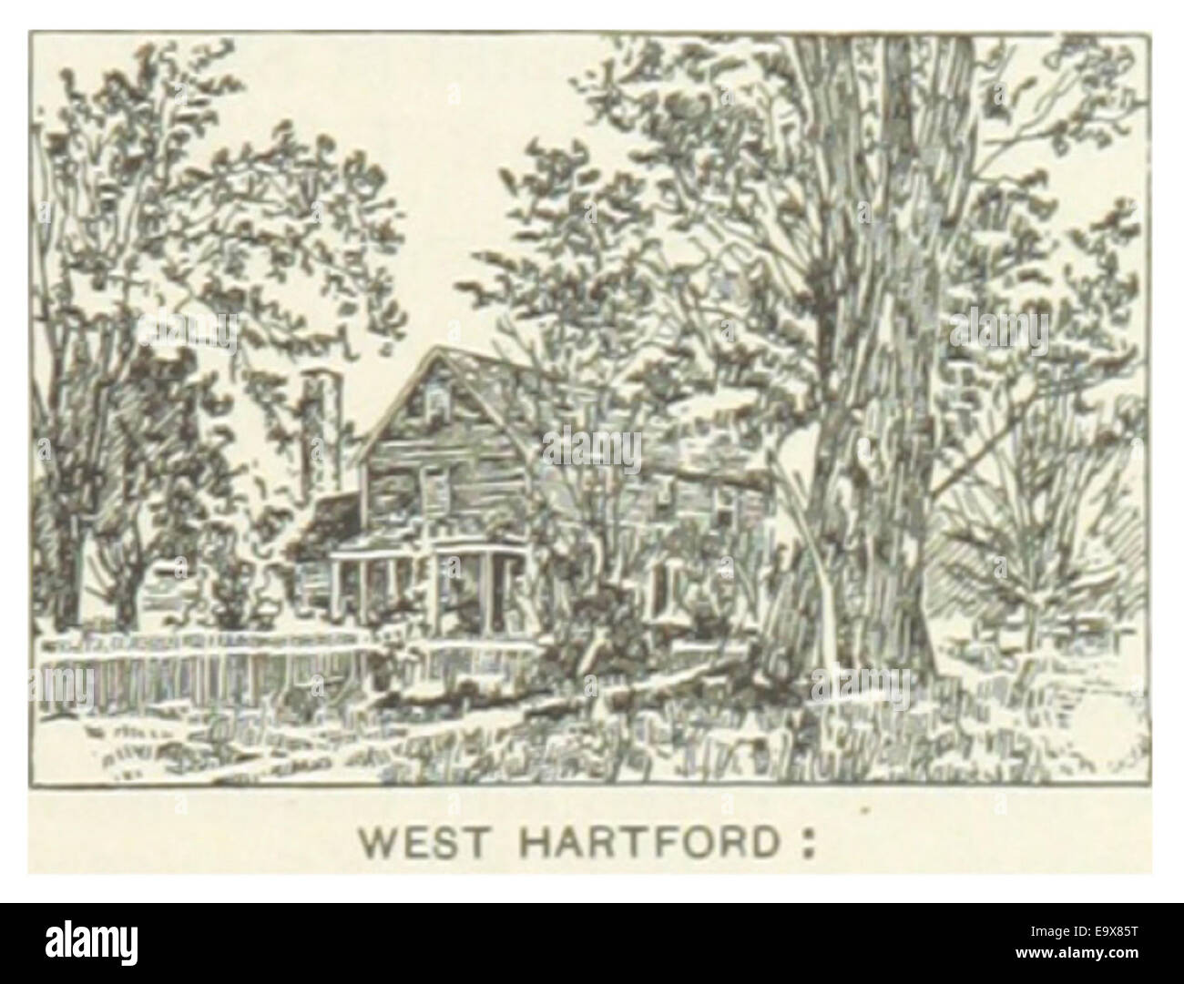 US-CT(1891) p121 WEST HARTFORD, NOAH WEBSTER Geburtsort Stockfoto