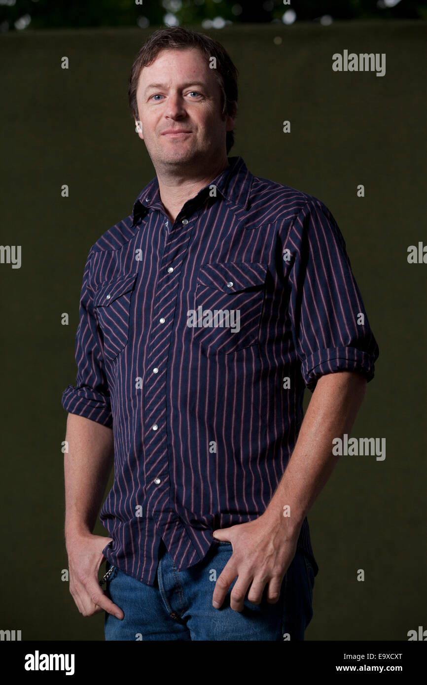 Willy Vlautin, US-amerikanischer Autor und Sänger an der Edinburgh International Book Festival 2014. Edinburgh, Schottland. Stockfoto