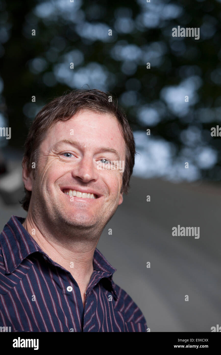 Willy Vlautin, US-amerikanischer Autor und Sänger an der Edinburgh International Book Festival 2014. Edinburgh, Schottland. Stockfoto