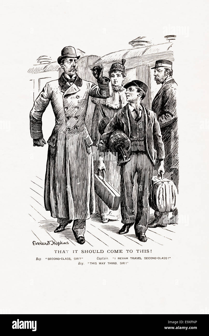 satirische viktorianischen Abbildung von 1892 durch Edward Hopkins, "dass es so weit kommen sollte" Stockfoto
