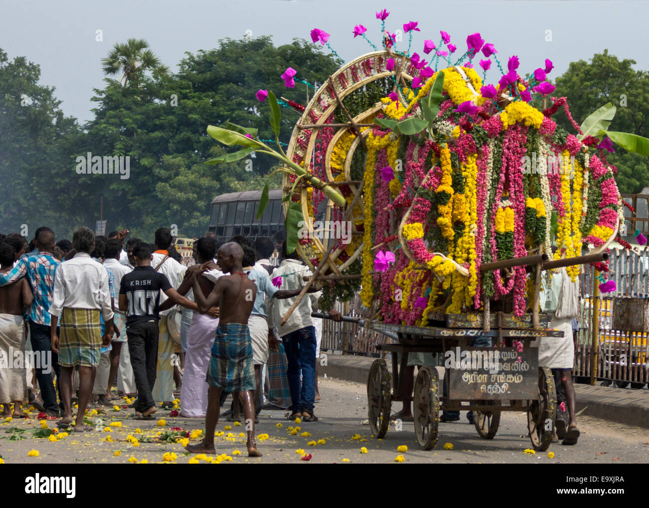 Trauerzug in Gingee, Tamil Nadu. Stockfoto