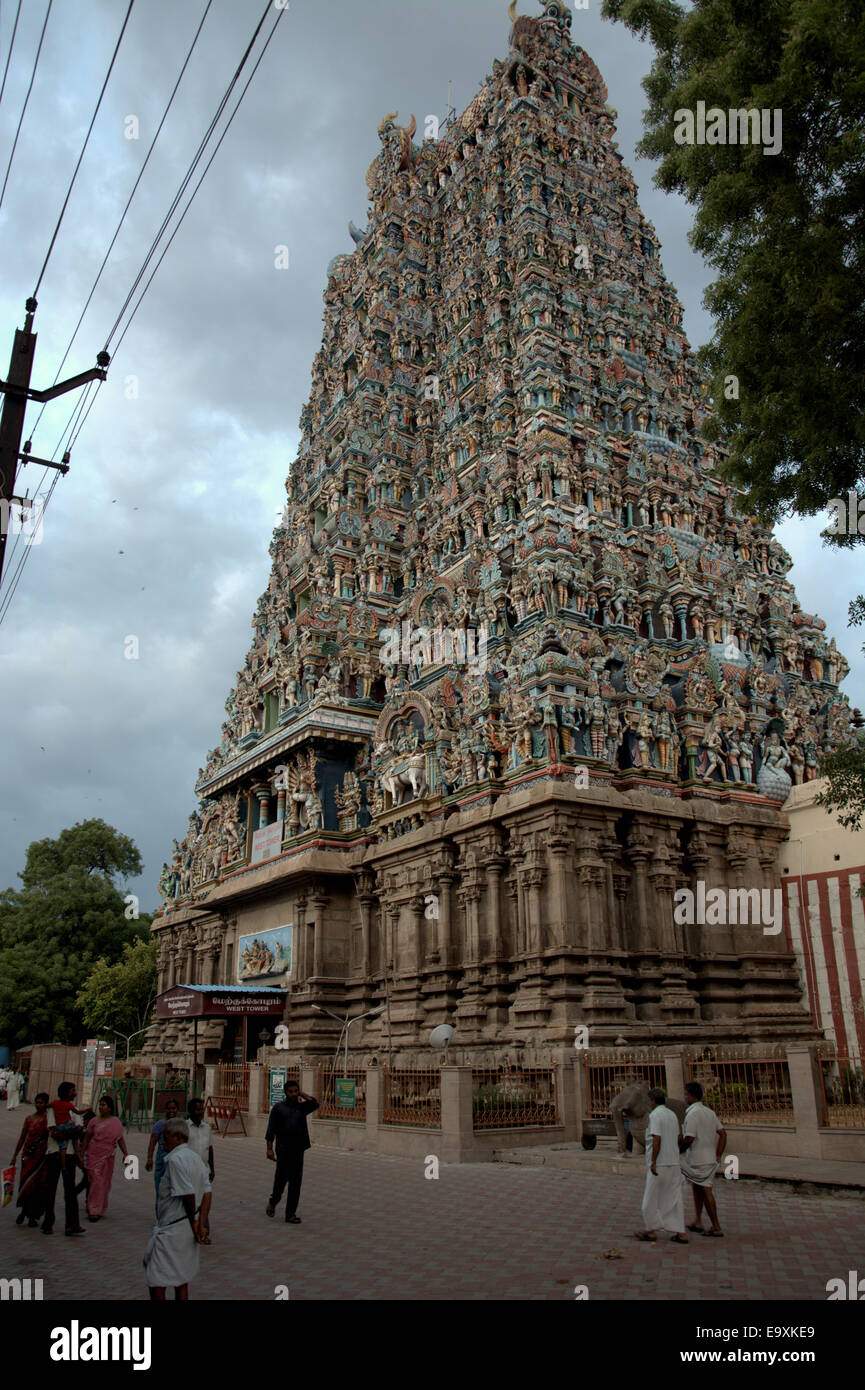 Meenakshi Amman Tempel (Sri-Meenakshi-Tempel), Madurai, Tamil Nadu, Indien, Asien Stockfoto