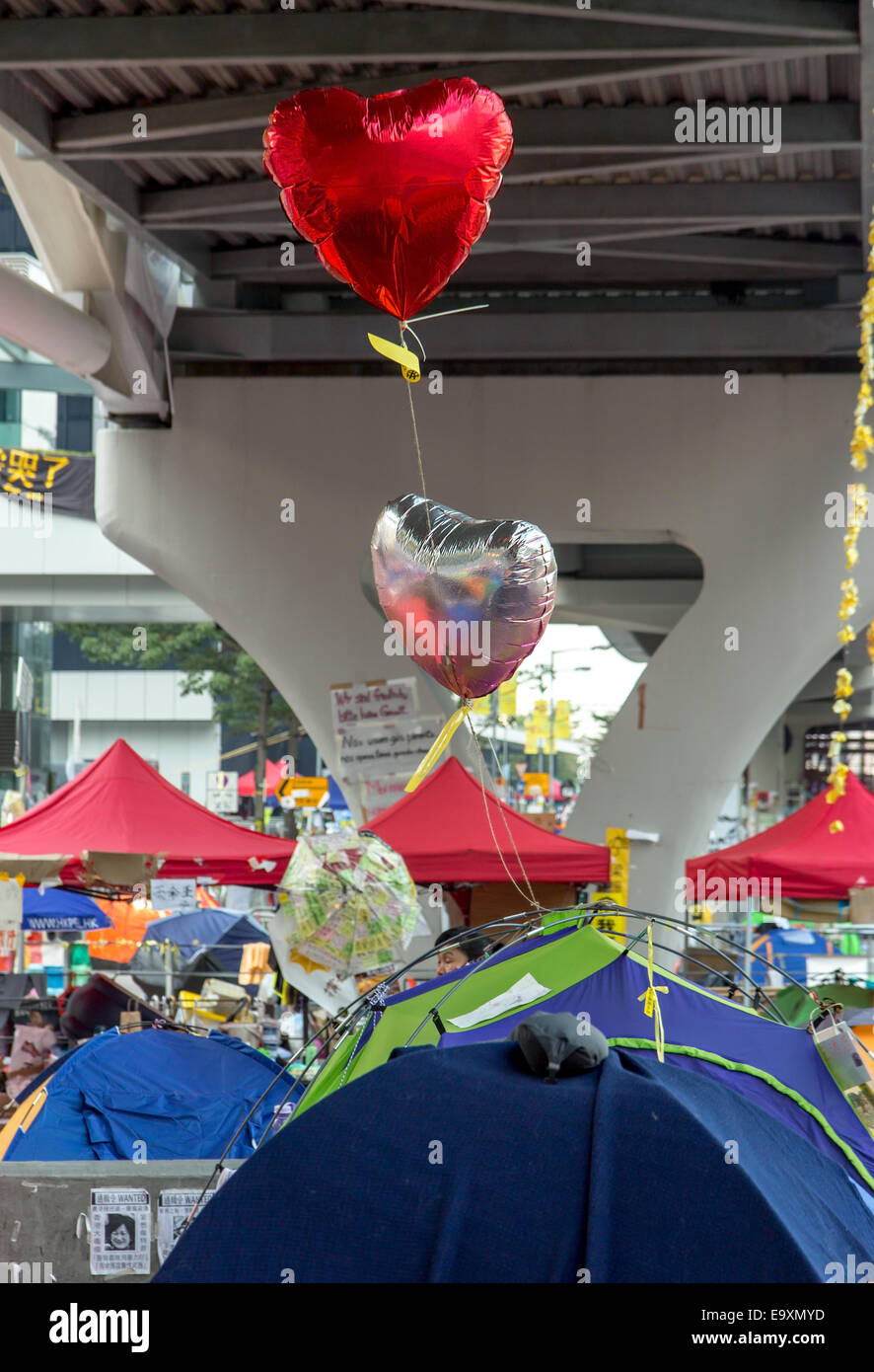 Herz flattert über die Zelte zu Besuch in Hong Kong? Stockfoto