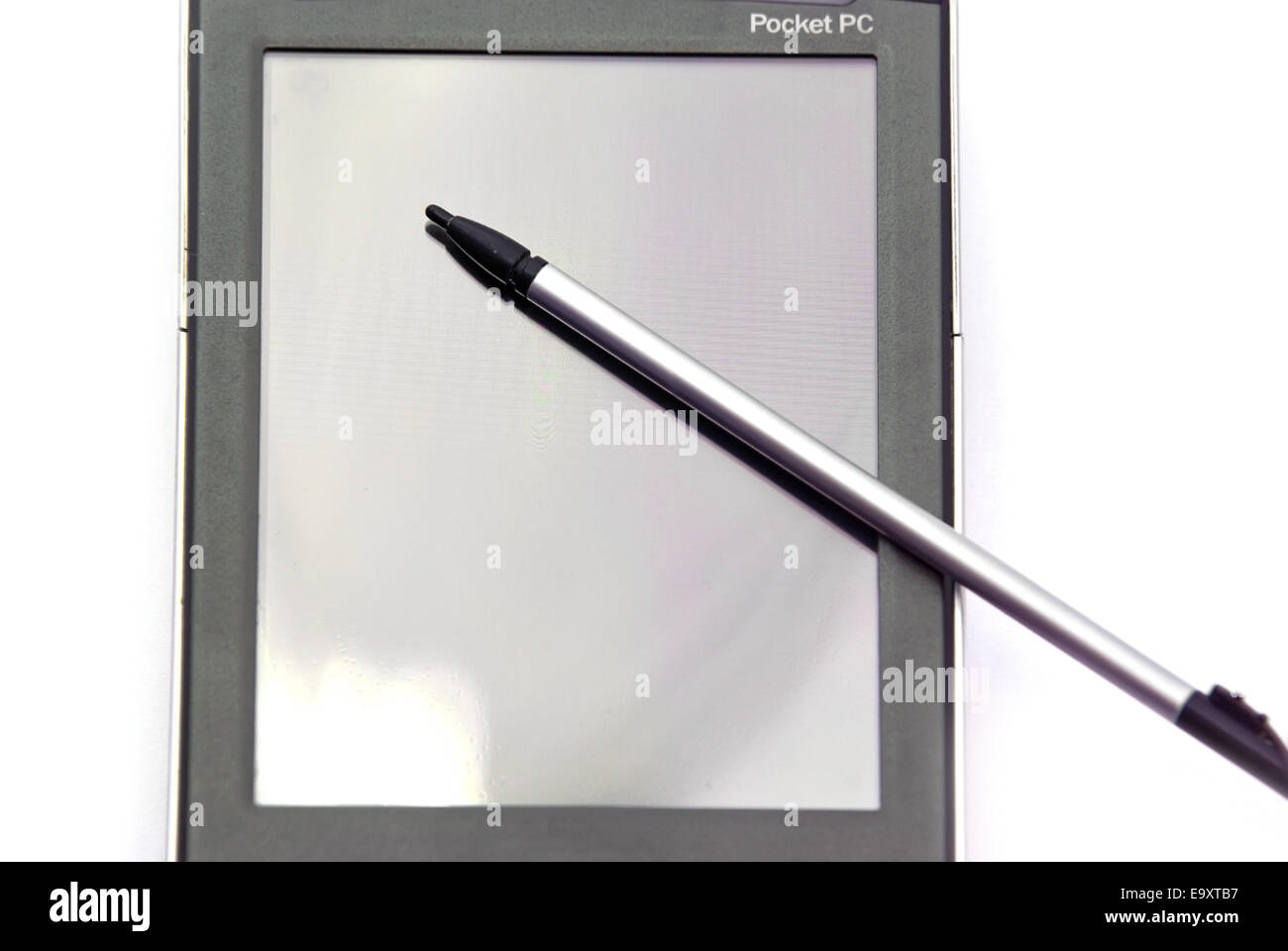 PocketPC: touch-Screen-Display und Stift, Nahaufnahme Bild. Stockfoto