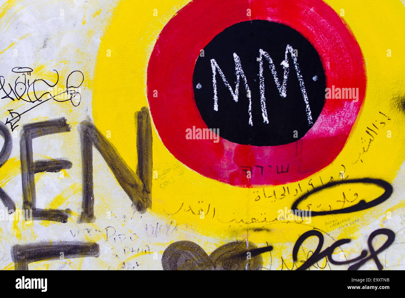 Berlin Wall Graffiti Cartoon bunte Ziel m m Stockfoto