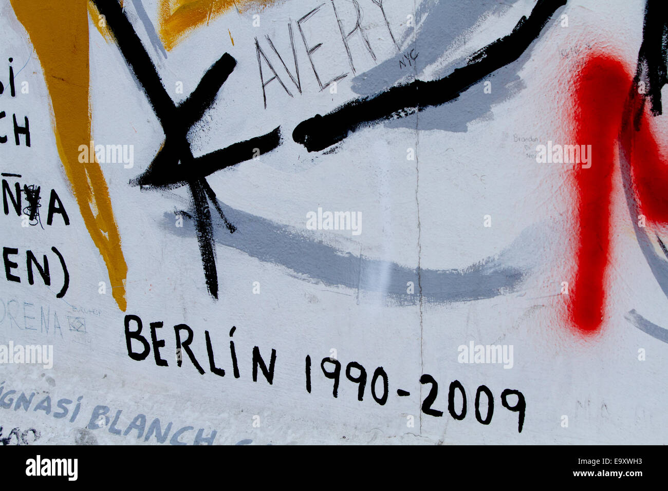 Berlin Wall Graffiti cartoon bunte 1990 2009 Stockfoto