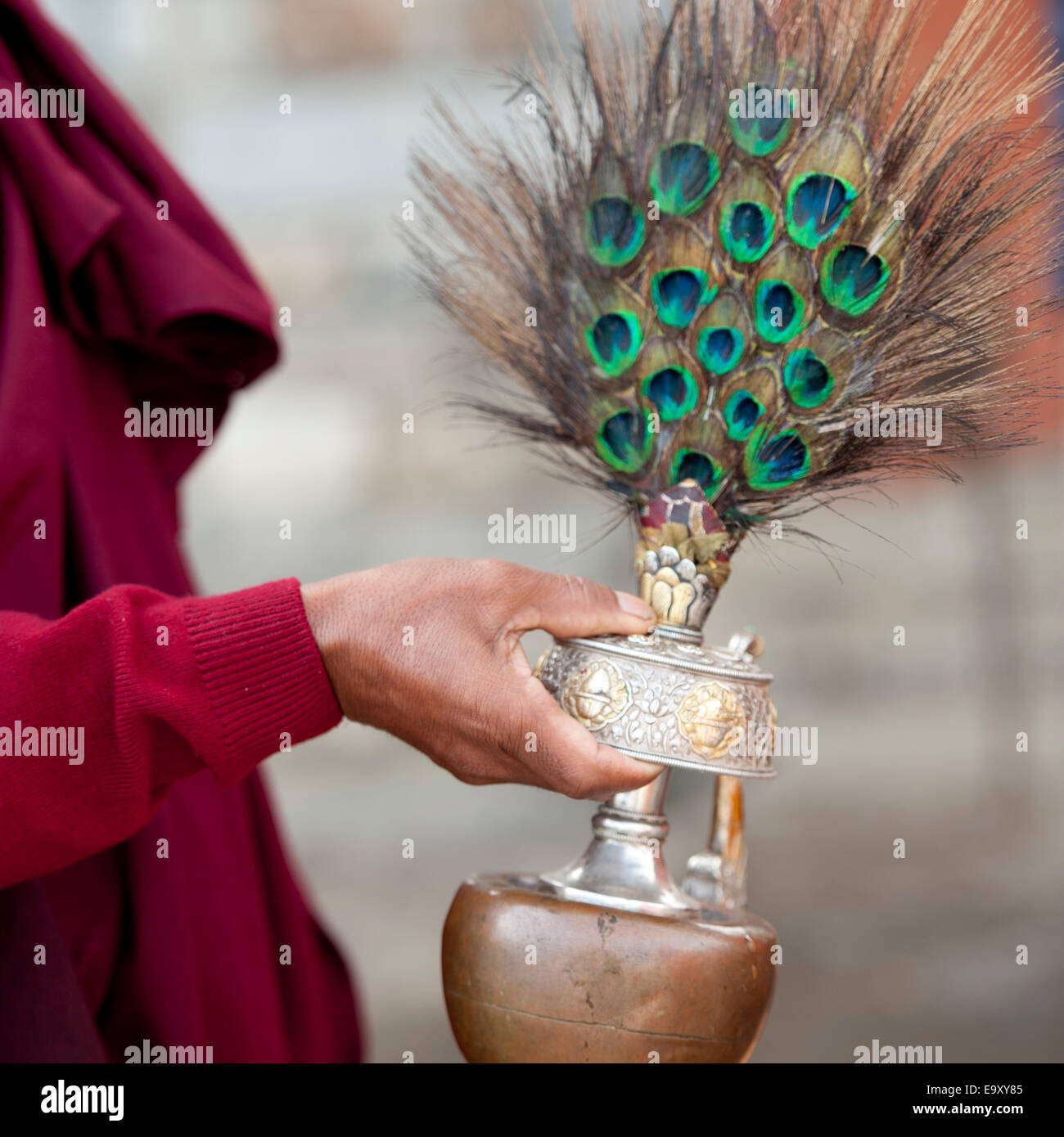 Weihwasser Vase in der nationalen Gedenkstätte Chortan in Thimpu, Bhutan Stockfoto