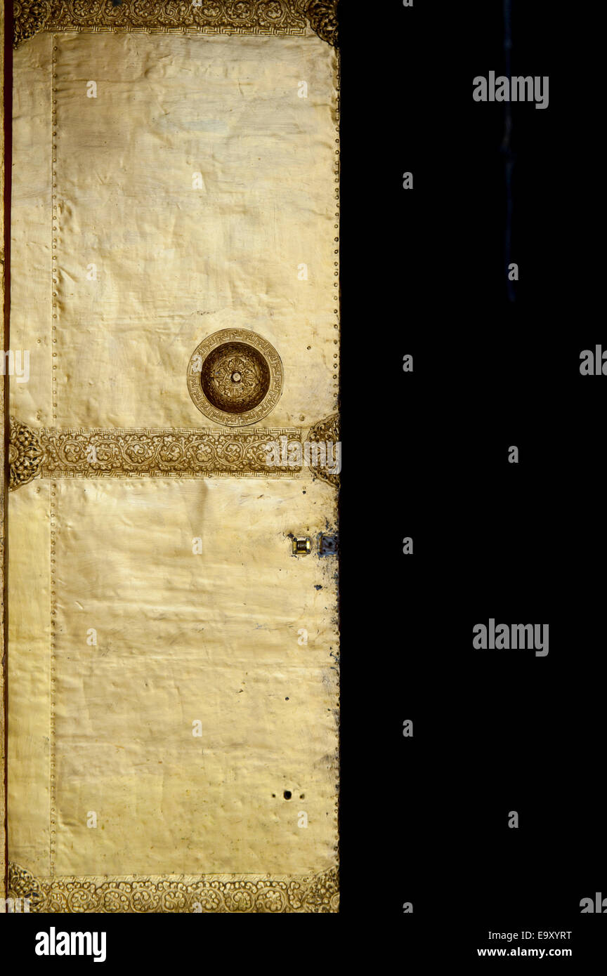 Detail des Einganges in Wangdue Dzong, Wangdue Phodrang, Bhutan Stockfoto