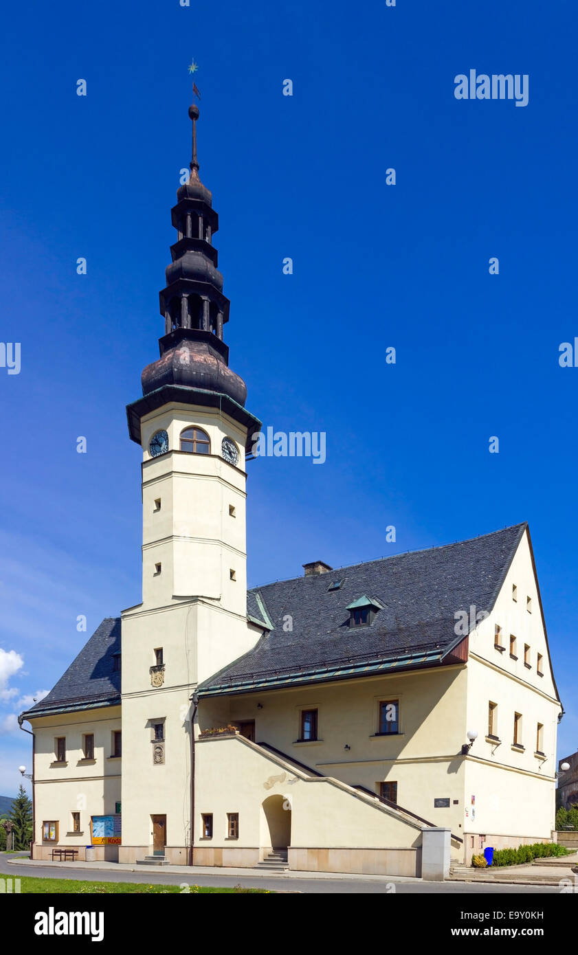 Renaissance-Rathaus, Stare Mesto, Sumperk Bezirk, Olomoucky Region, Tschechische Republik Stockfoto