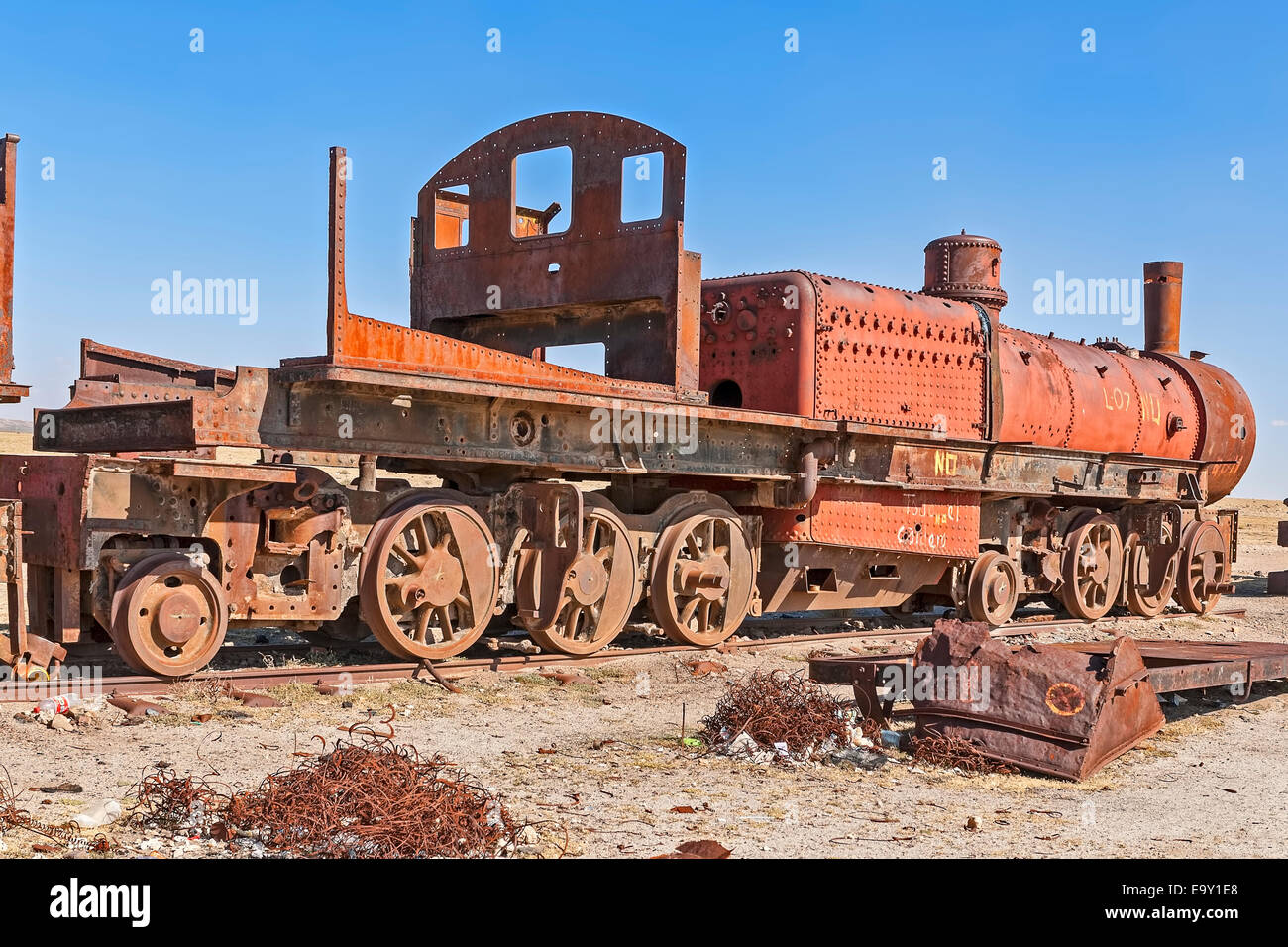 Cementerio de Los Trenes, Uyuni, Bolivien Stockfoto