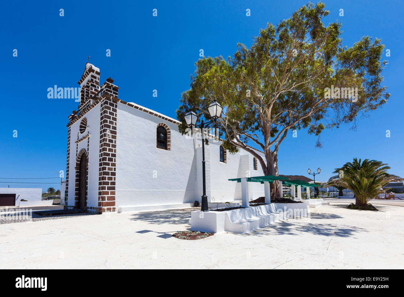 Kirche Santo Cristo de las Aguas, Guatiza, Lanzarote, Kanarische Inseln, Spanien Stockfoto