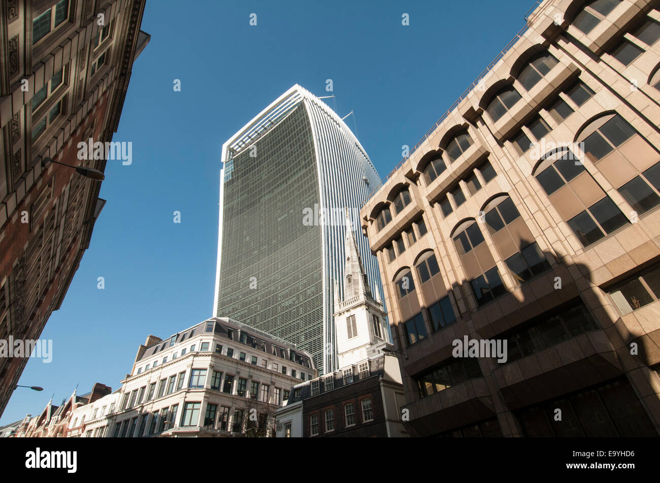 20 Fenchurch Street London, Walkie-Talkie-Wolkenkratzer in der Stadt Stockfoto