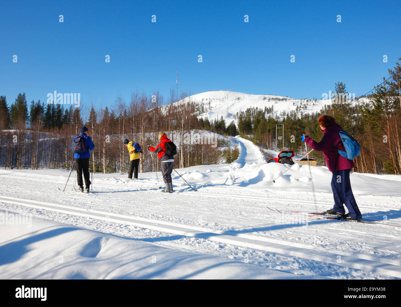 Finnland Winter-Pyhätunturi Stockfoto