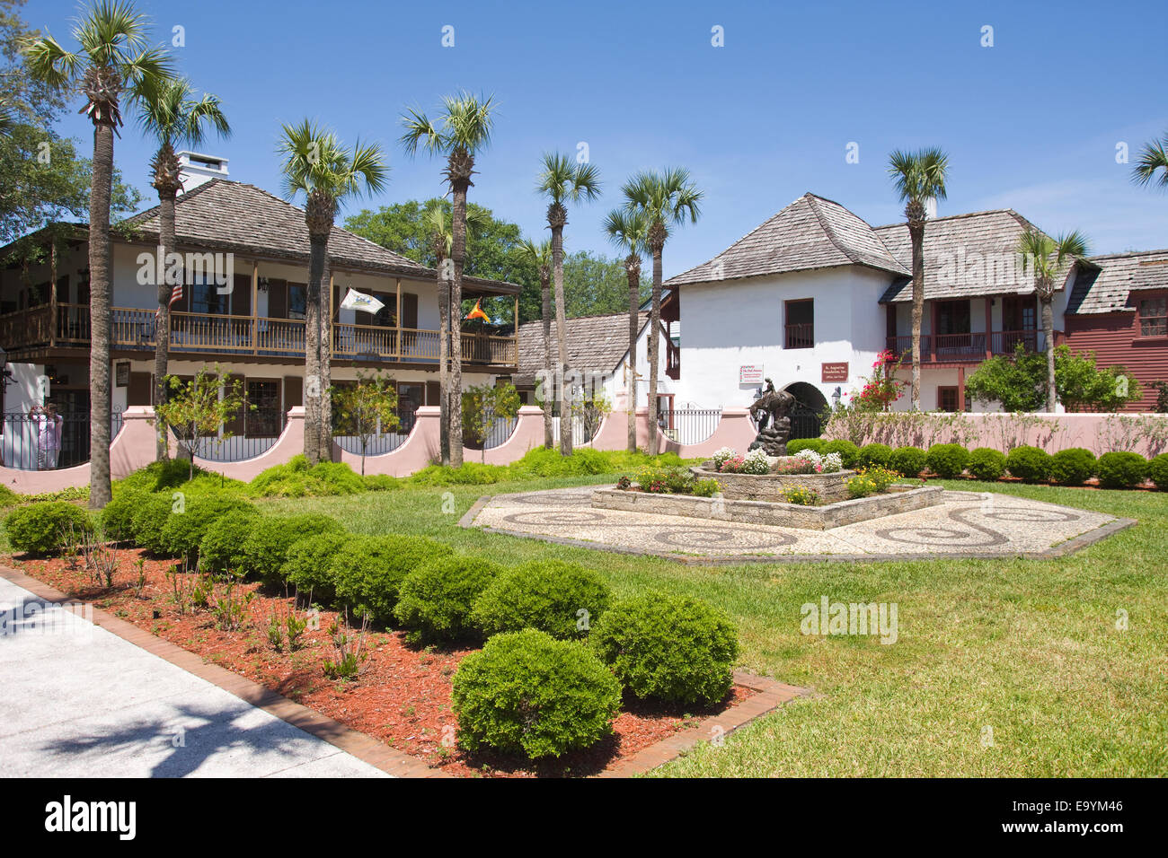 GARTEN DER PAN AMERICAN HAUS SAINT GEORGE STREET HISTORISCHEN BEZIRK ST AUGUSTINE FLORIDA USA Stockfoto